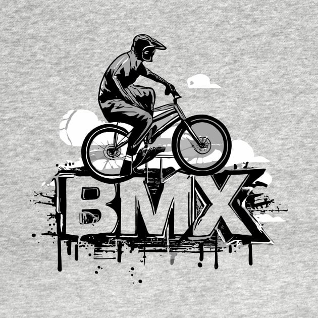 BMX Grunge Cloud for Men Women Kids and Bike Riders by Vermilion Seas